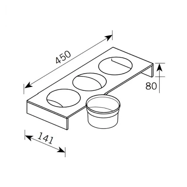 Porta Frascos + 3 Frascos Inox Porta Talheres Cube