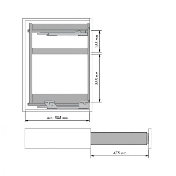 Porta-garrafas Extraível 3 Alturas Nova Flat Lateral | Menage Confort