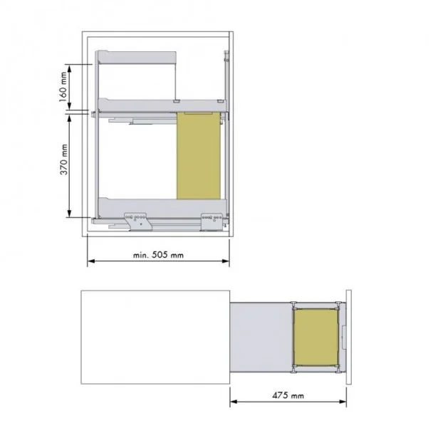 Garrafeira Extraível 3 Alturas Nova Flat Basal para Cozinha