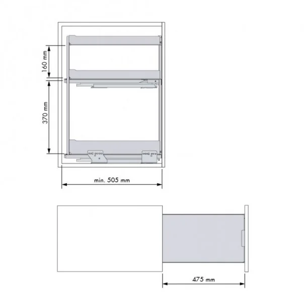 Garrafeira Extraível 3 Alturas Nova Flat Basal para Cozinha