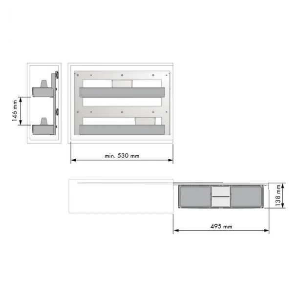 Prateleira Despenseira Extraível Nova Flat Lateral para Cozinha