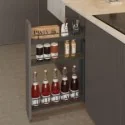 Suporte para Garrafas Extraível 3 Alturas Antracite Compact para Cozinha