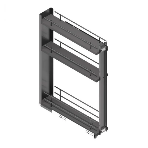 Suporte para Garrafas Extraível 3 Alturas Antracite Compact para Cozinha