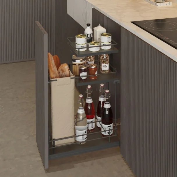 Garrafeira Antracite 3 Alturas Compact para Cozinha