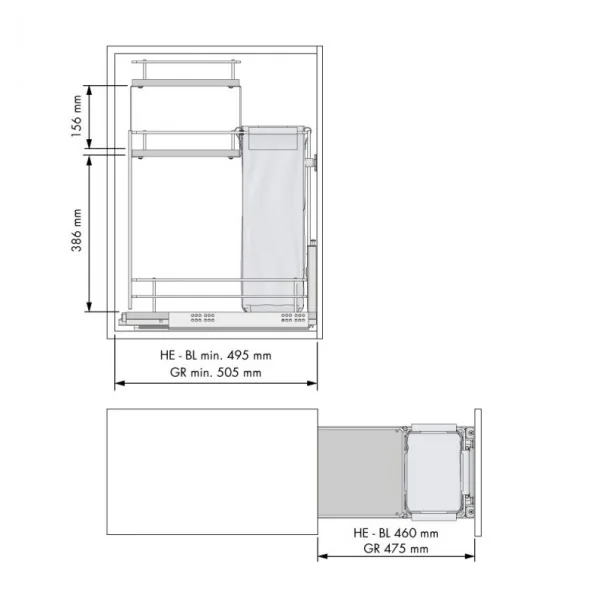 Garrafeira Antracite 3 Alturas Compact para Cozinha