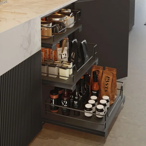 Cesto Removível Multiuso Antracite Compact para Cozinha