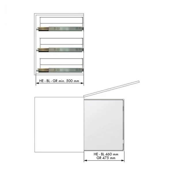 Cesto Removível Multiuso Antracite Compact para Cozinha