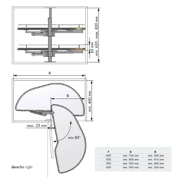 Bandeja Deslizante Antracito Dolphin II Compact para Cozinha