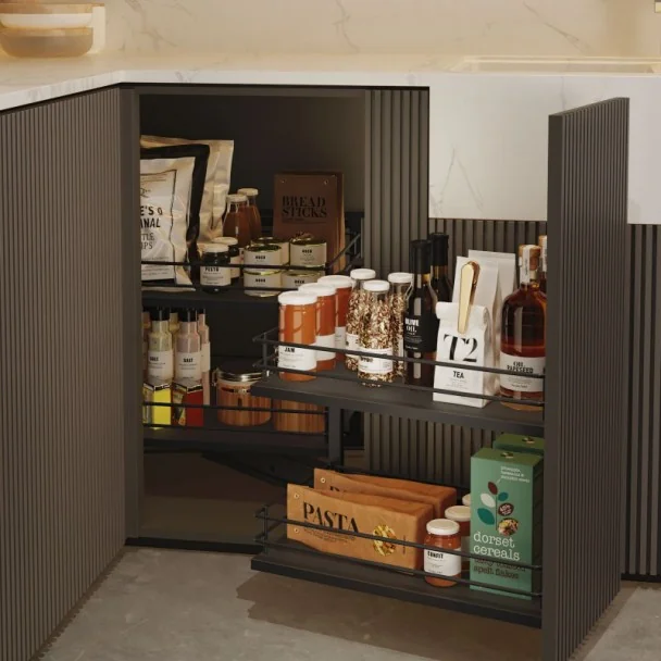 Estrutura Extraível Articulada Antracite Compact para Cozinha