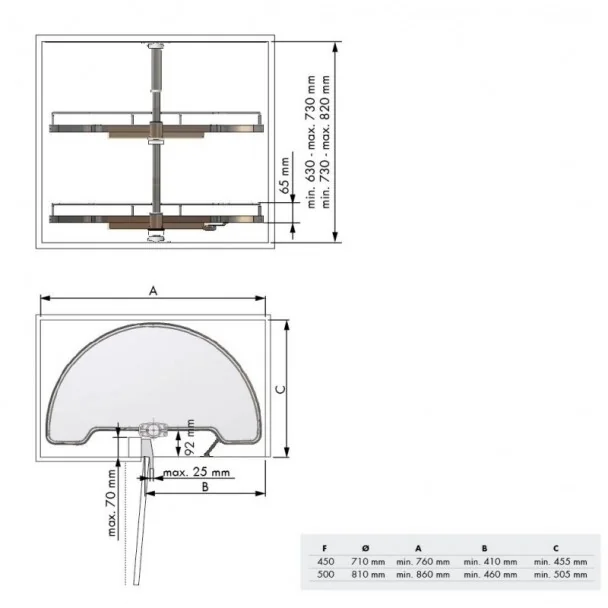 Bandeja Semicircular 180º Antracite Compact | Menage Confort