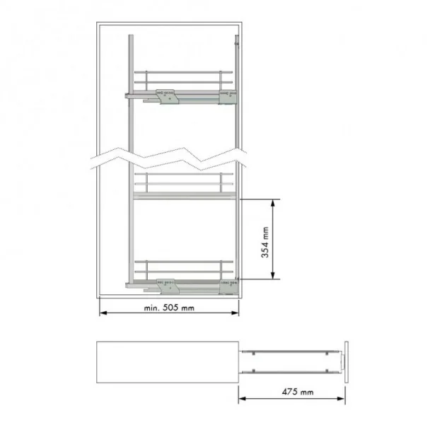 Coluna Extraível Garrafeira Antracite Compact para Cozinha