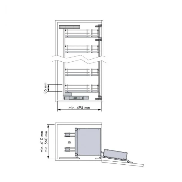 Coluna Despenseiro Antracite Compact para Cozinha | Menage Confort