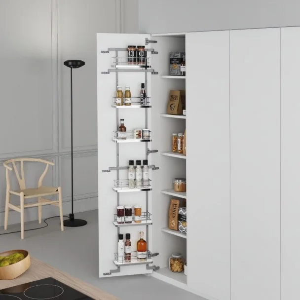 Prateleira Despenseira Cromo Compact para Cozinha | Menage Confort