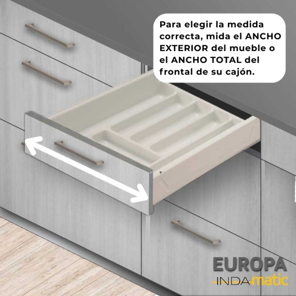 Gaveta Porta-Talheres de Cozinha Europa PVC Branco