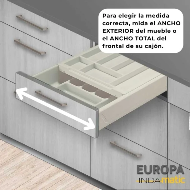 Porta-Talheres Duplo PVC Branco para Gaveta de Cozinha Europa