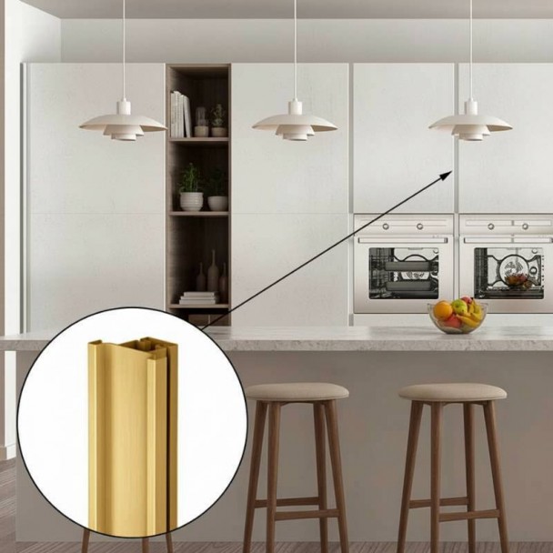 Perfil Gola Vertical Intermediário Ouro 8012