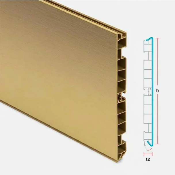 Rodapé de PVC Acabamento Ouro Para Cozinha