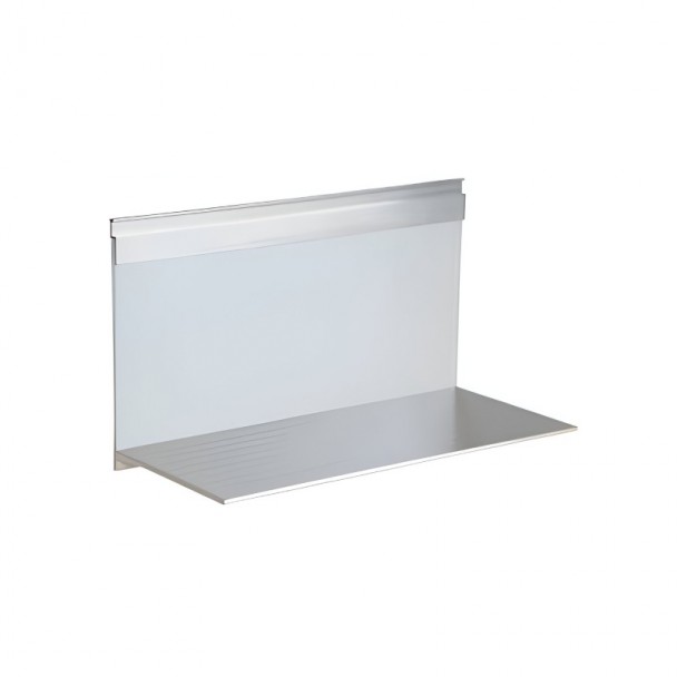 Prateleira em alumínio e vidro