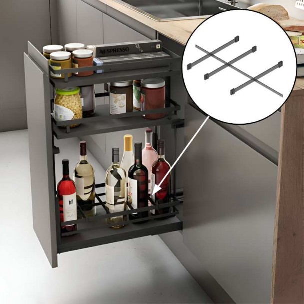 Separador Cor Antracite para Extraíveis Flat