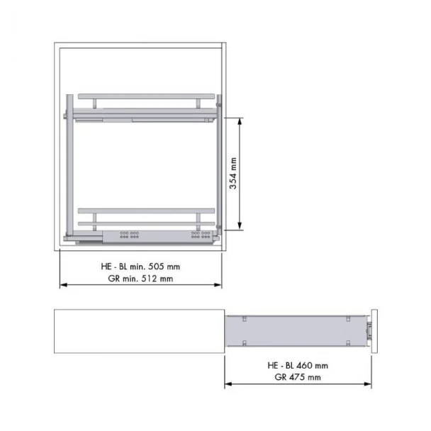Rack Removível Antracite Guias Laterais Flat