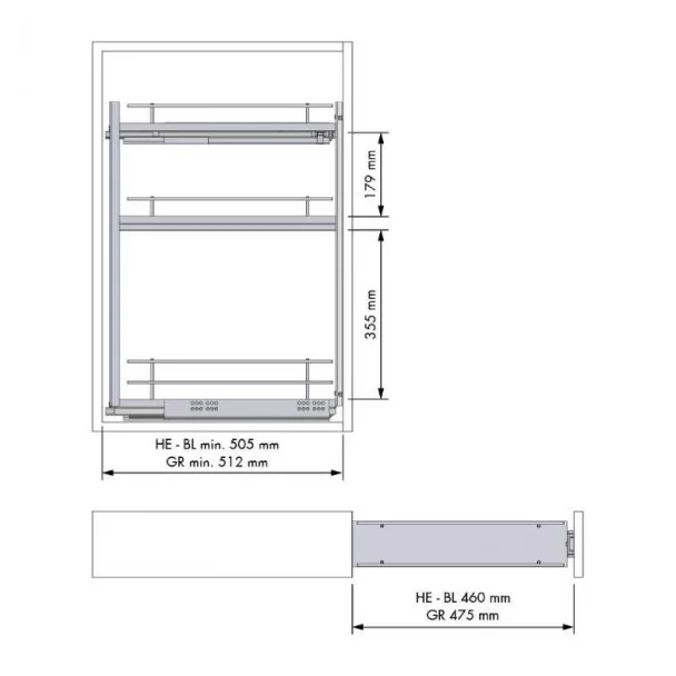 Rack Frontal Extraível 3 Alturas Compact