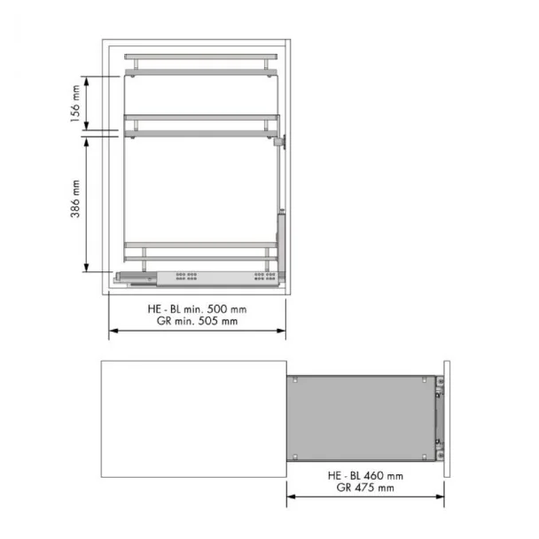 Rack para Garrafas Removível 3 Alturas Flat Antracite