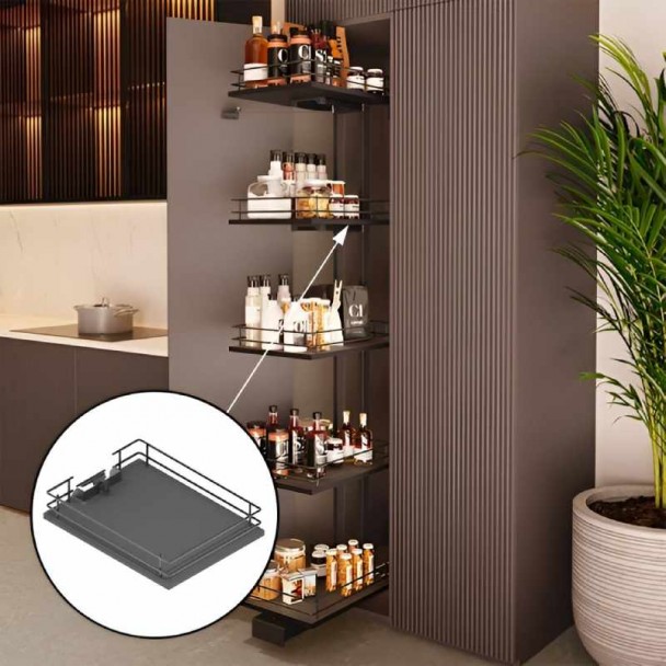 Cesto para Despenseiro Antracite Titán Compact