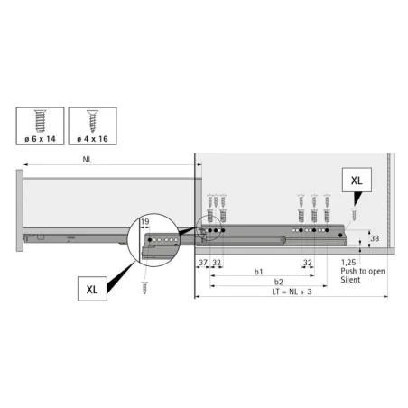 Set Gaveta Avantech You H101/500 Antracite | Hettich