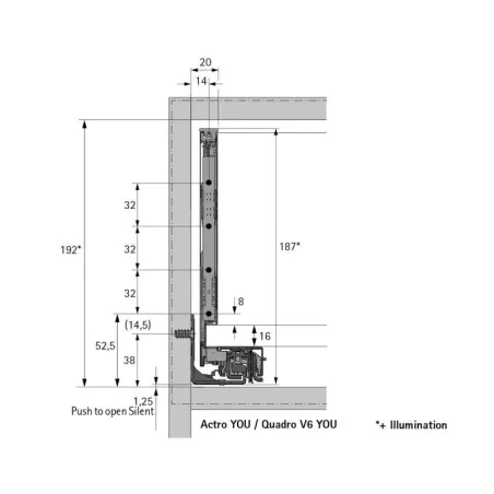 Conjunto Cacareiro AvanTech You H187/500 Antracite | Hettich