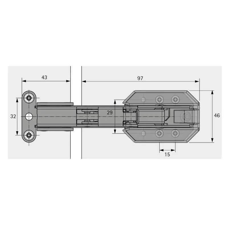 Conjunto Dobradiça Kamat 115° | Hettich 9239784