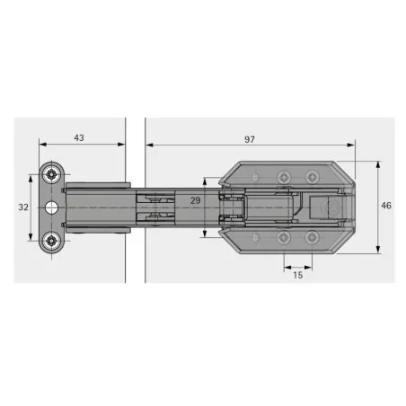 Conjunto Dobradiça Kamat 115° | Hettich 9239784