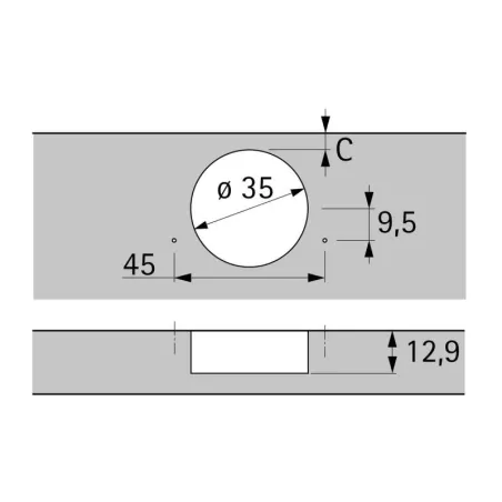 Dobradiça Sensys 95º W45 com Freio 8639i | Hettich 9088024
