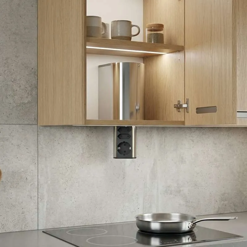 Torre de Tomadas Elevator 2 Inox + Cover Box | Batchmann