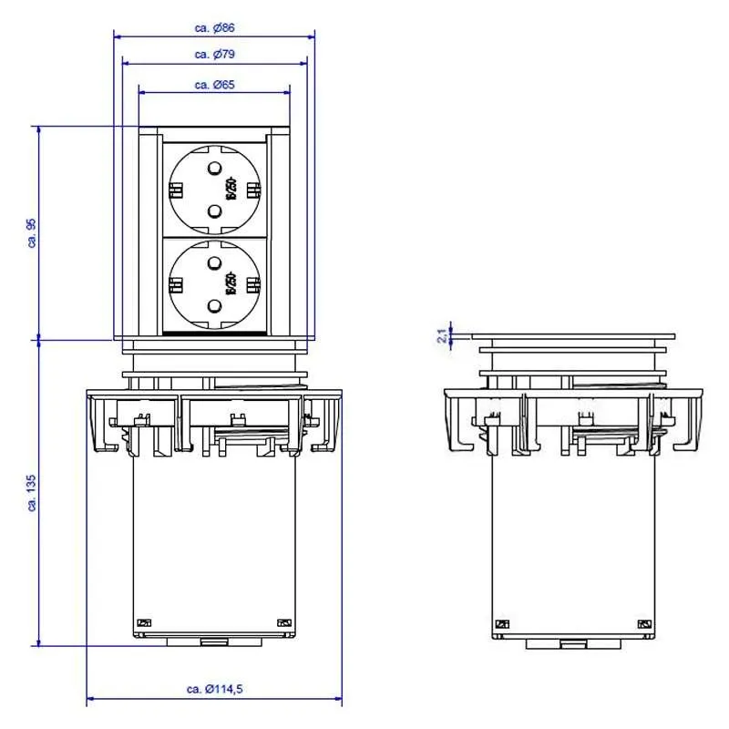 Torre Retrátil Elevator Preto para Bancada Cozinha | Bachmann