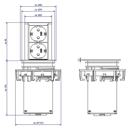 Torre Retrátil Elevator Preto para Bancada Cozinha | Bachmann