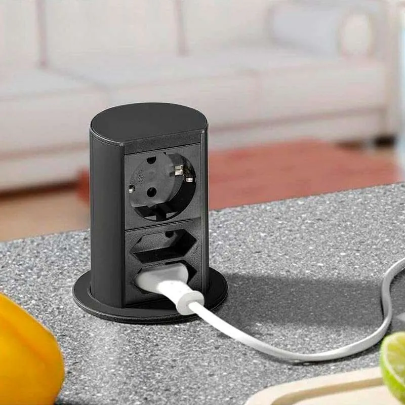 Torre Retrátil Elevator Preto para Bancada Cozinha | Bachmann