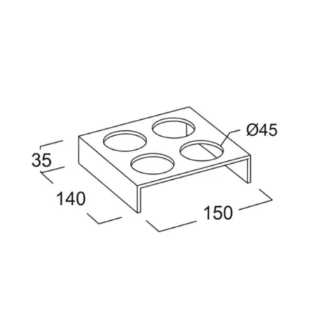 Porta-espécies de 4 Cuibus / Cucine Oggi BN508. 002. 003