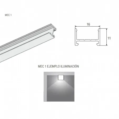 Perfil Reto Luz LED Mec 1 para Cozinha | L&S