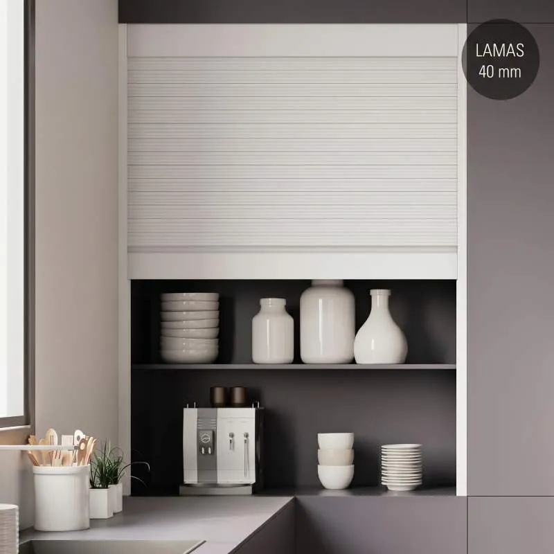 Kit Persiana Alumínio Box Milano Branco Fosco Lâmina 40 para Cozinha
