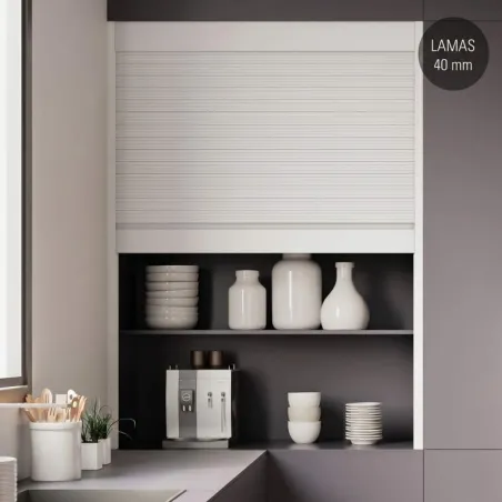 Kit Persiana Alumínio Box Milano Branco Fosco Lâmina 40 para Cozinha