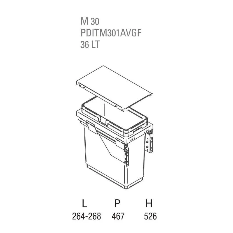 Cubo Reciclagem Lixo Globe Antracite | Vibo PGTM301RFGVGF