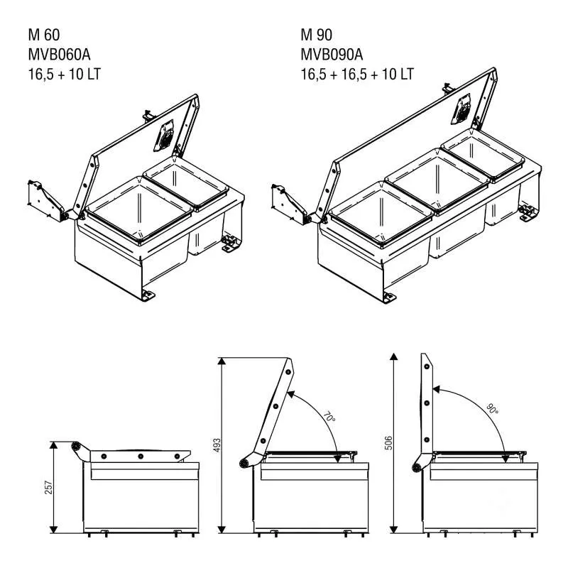 Cubo Reciclagem Lixo MoveBin Antracite para Móvel Inferior de Cozinha