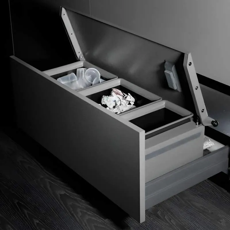 Cubo Reciclagem Lixo MoveBin Antracite para Móvel Inferior de Cozinha