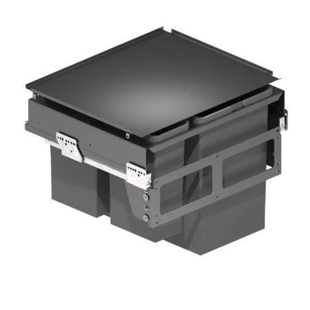 Cubos de Lixo 2 x 24 + 2 x 8 L com Sistema de Guias para Cozinha