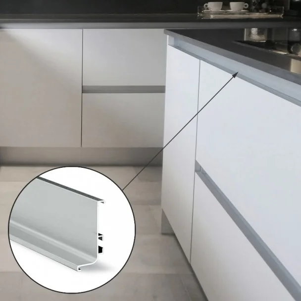 Perfil Sistema Gola Superior Horizontal Alumínio 8006