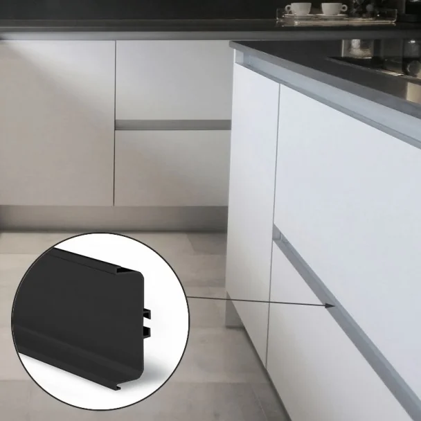 Perfil Sistema Gola Horizontal Intermediário Preto 8007