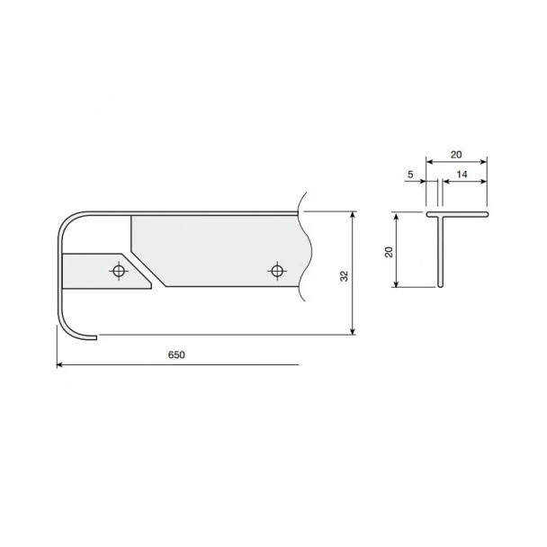 União em Ângulo para Bancada Pós-formada de 4 cm