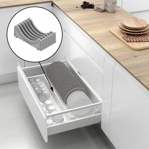 Suporte Pratos Cesto Multiuso Gaveta Extensão De Linha Compact