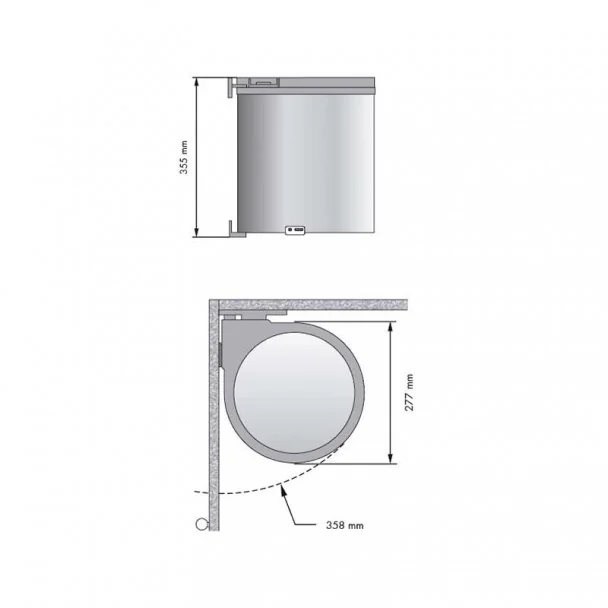 Balde Lixo Redondo Inox 13 L