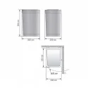 Balde Lixo Retangular Inox 21 L